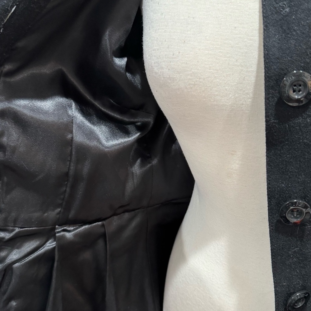 Anthropologie Black A-Line Wool Coat - Picture 10 of 12